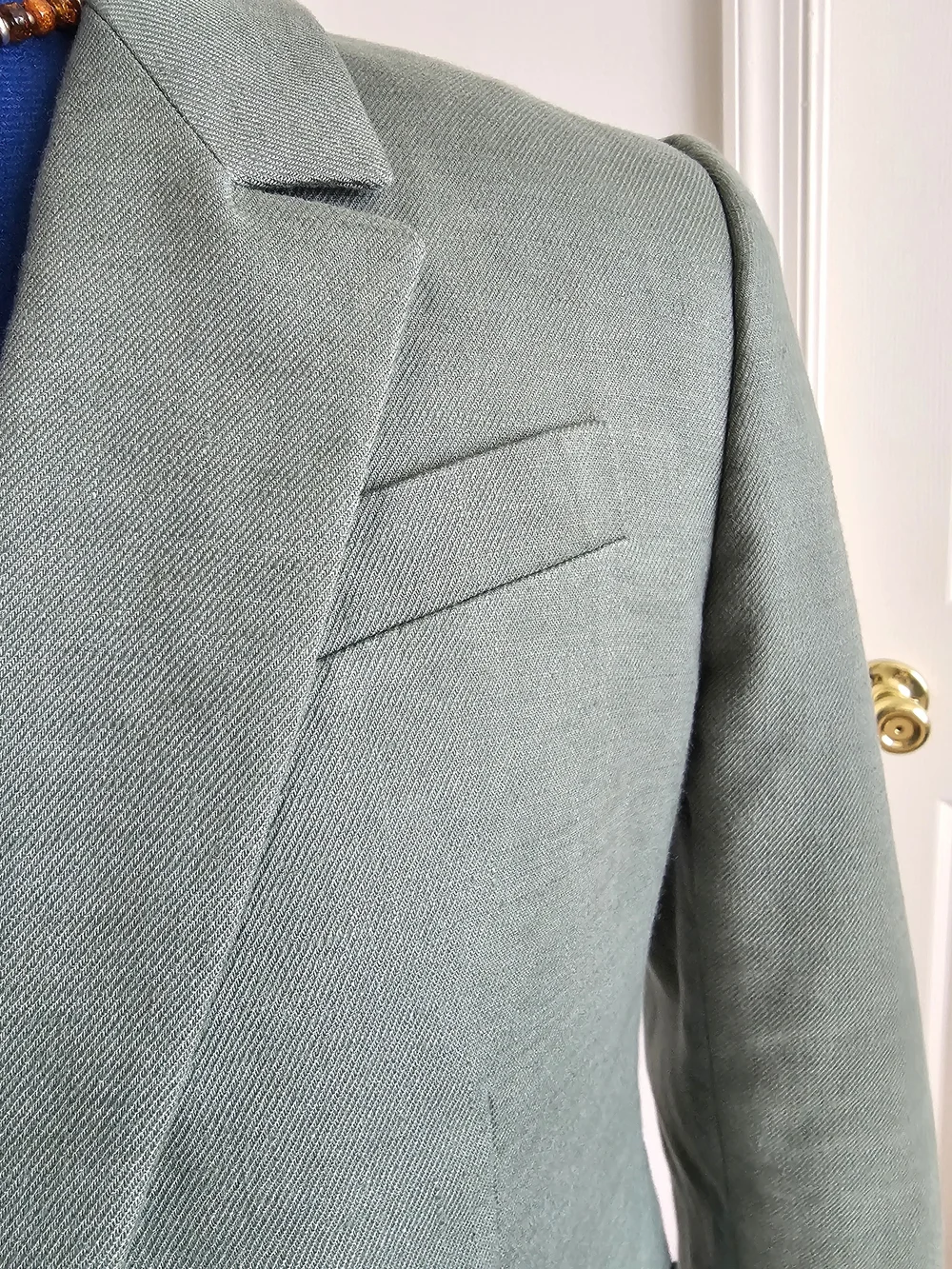 J.Crew Helena Linen Blend Blazer 10P Sage Green Tailored Office Preppy Jacket